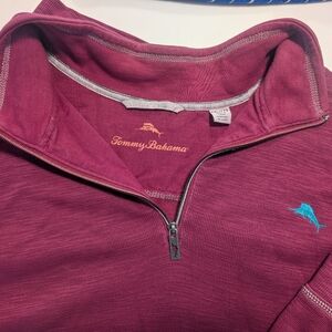 Tommy Bahama Burgundy Half-Zip Pullover